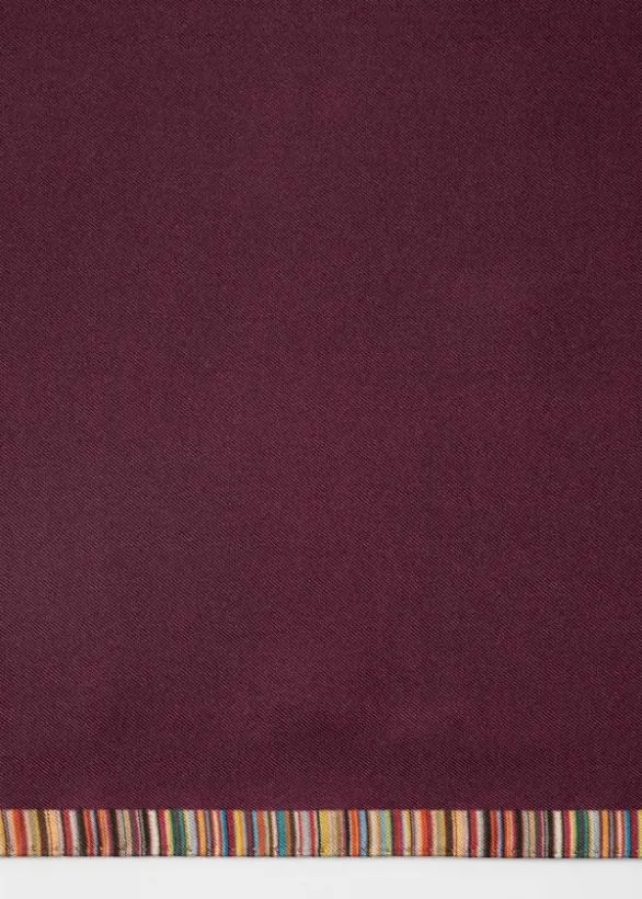 Paul Smith Tailoring 039Signature Stripe039 Silk Pocket Square Maroon 8211 Mens