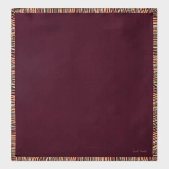 Paul Smith Tailoring 039Signature Stripe039 Silk Pocket Square Maroon 8211 Mens