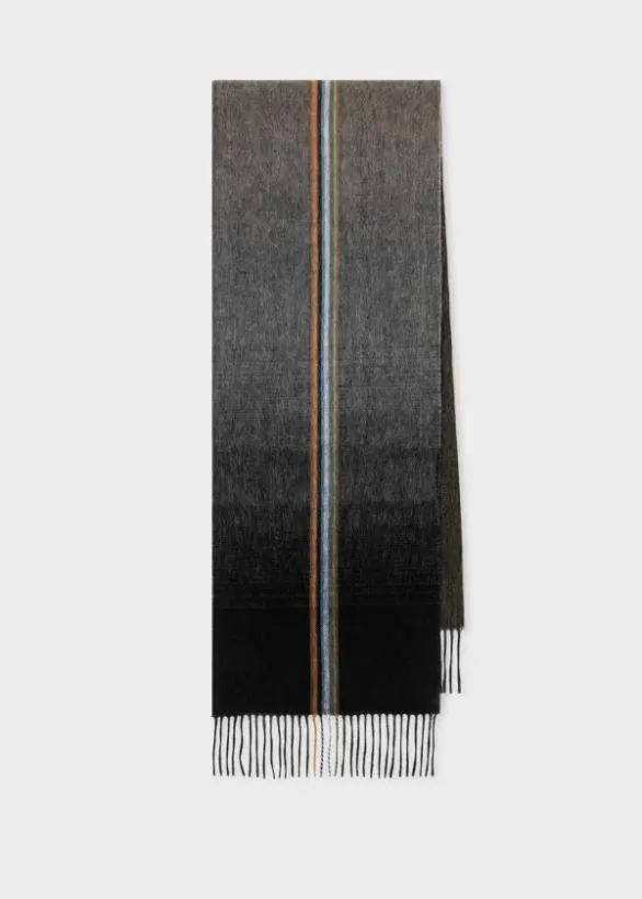 Paul Smith Tailoring CashmereBlend Gradient Stripe Scarf Grey 8211 Mens