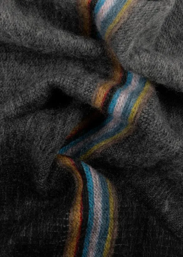 Paul Smith Tailoring CashmereBlend Gradient Stripe Scarf Grey 8211 Mens