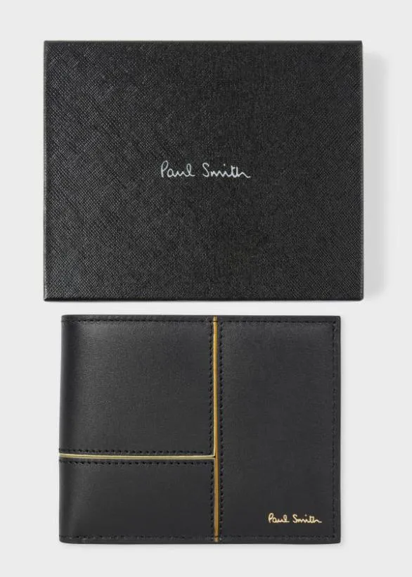 Paul Smith Tailoring Panelled Leather Billfold Wallet Black 8211 Mens