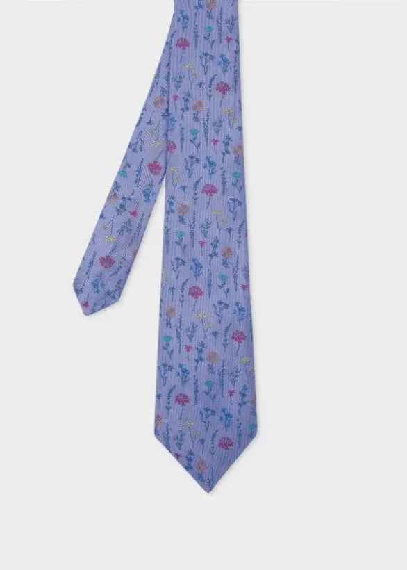 Paul Smith Tailoring Silk 039Floral Stems039 Tie Lilac 8211 Mens