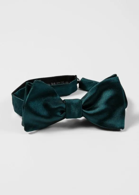 Paul Smith Tailoring Silk Satin SelfTie Bow Tie Dark Green 8211 Mens
