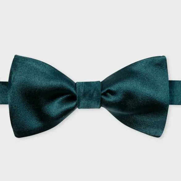 Paul Smith Tailoring Silk Satin SelfTie Bow Tie Dark Green 8211 Mens