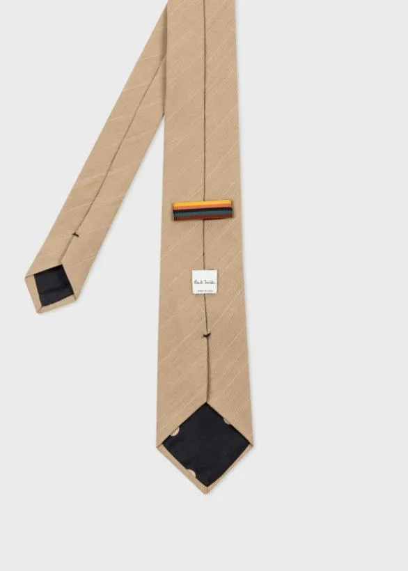 Paul Smith Ties Beige Pinstripe WoolBlend Tie Beige 8211 Mens