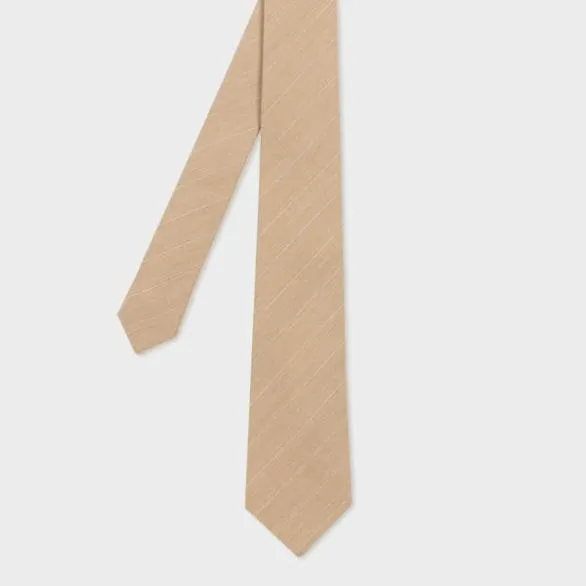 Paul Smith Ties Beige Pinstripe WoolBlend Tie Beige 8211 Mens