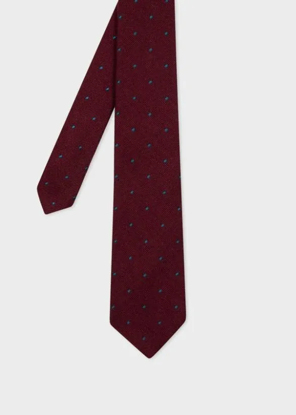 Paul Smith Ties Polka Dot SilkBlend Tie Burgundy 8211 Mens