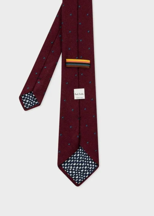 Paul Smith Ties Polka Dot SilkBlend Tie Burgundy 8211 Mens
