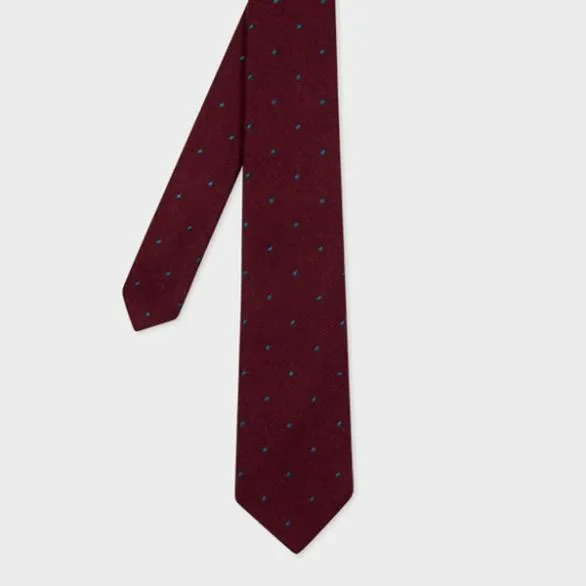 Paul Smith Ties Polka Dot SilkBlend Tie Burgundy 8211 Mens