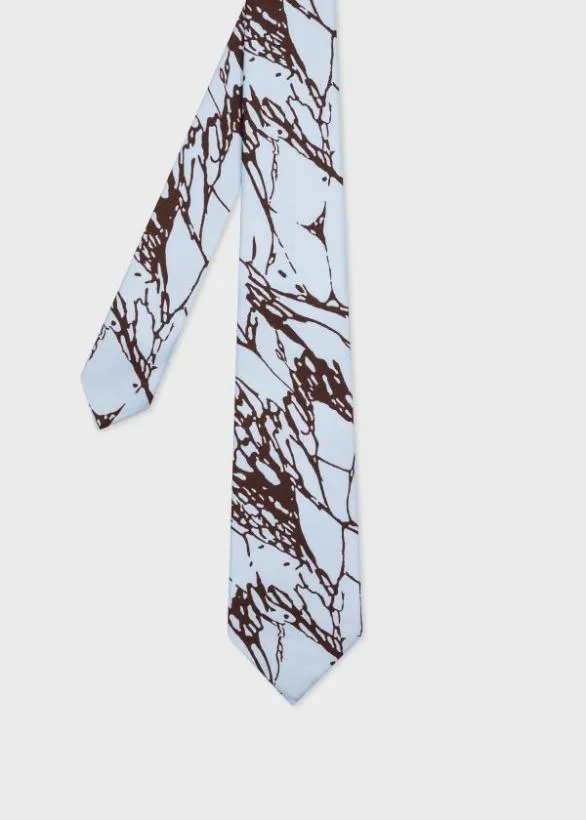 Paul Smith Ties Silk 039Marble039 Tie Light Blue 8211 Mens