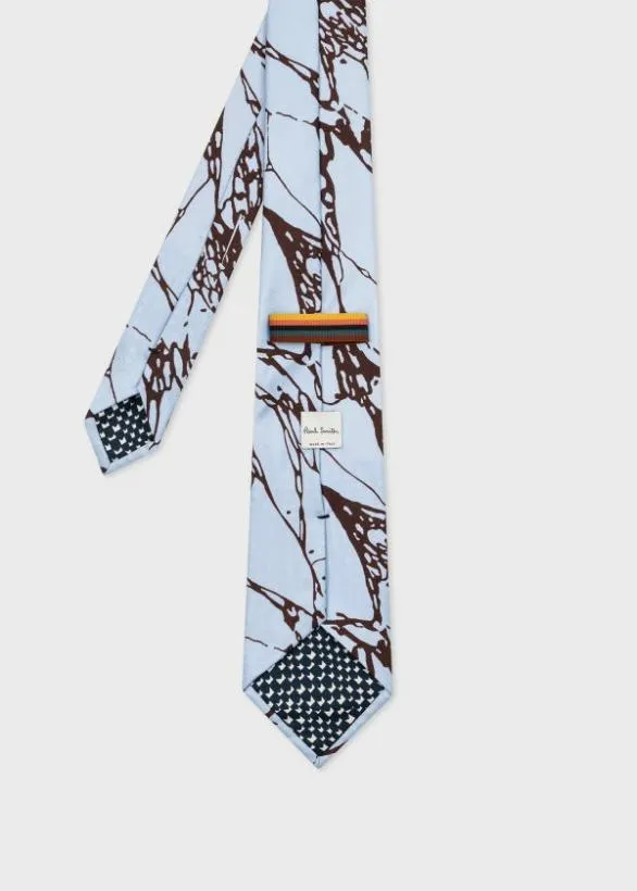 Paul Smith Ties Silk 039Marble039 Tie Light Blue 8211 Mens