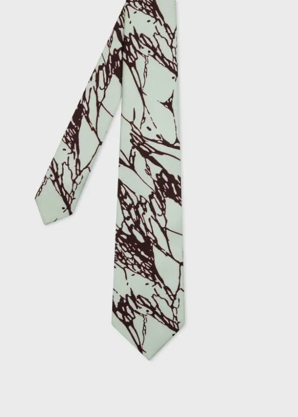 Paul Smith Ties Silk 039Marble039 Tie Mint Green 8211 Mens