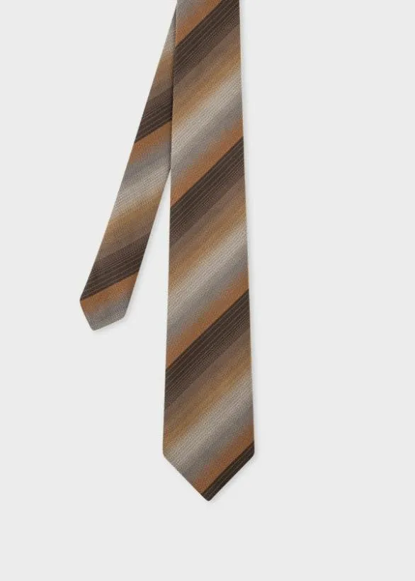 Paul Smith Ties Silk Ombre Stripe Tie Brown 8211 Mens