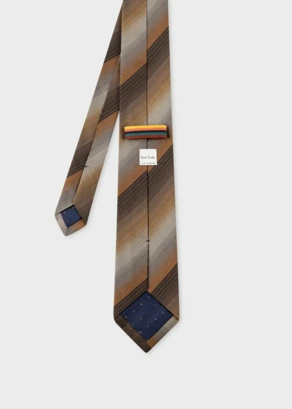 Paul Smith Ties Silk Ombre Stripe Tie Brown 8211 Mens
