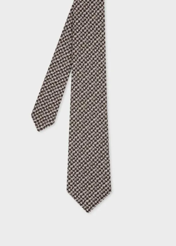 Paul Smith Ties SilkWool Check Tie Brown 8211 Mens