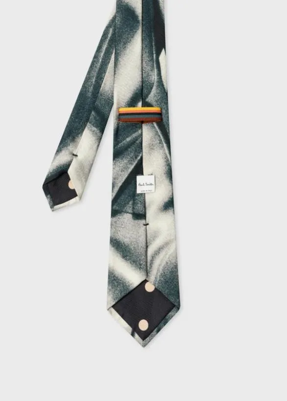 Paul Smith Ties Trompe L039oeil Silk Tie Grey 8211 Mens