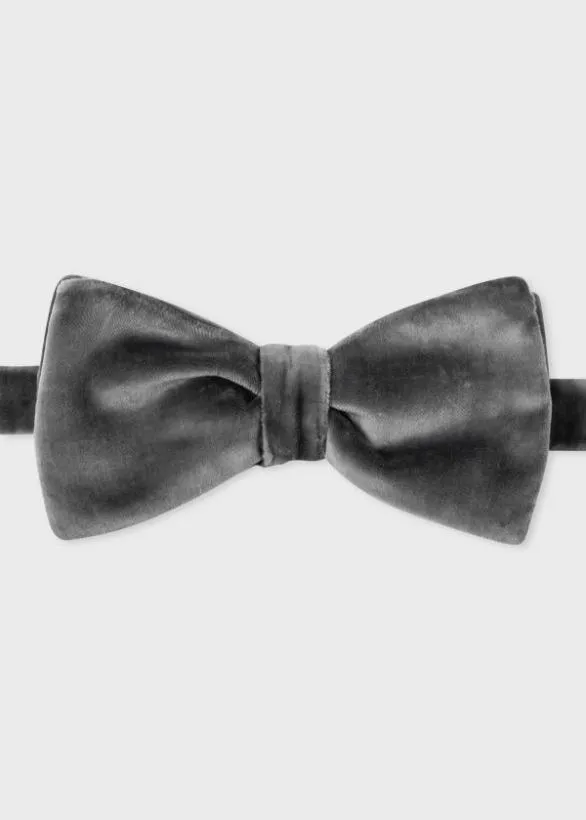 Paul Smith Ties Velvet SelfTie Bow Tie Grey 8211 Mens