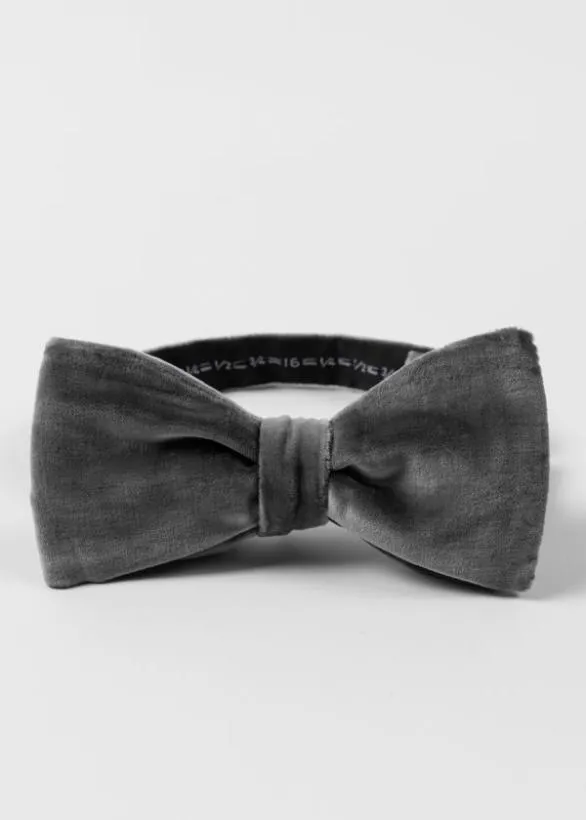 Paul Smith Ties Velvet SelfTie Bow Tie Grey 8211 Mens