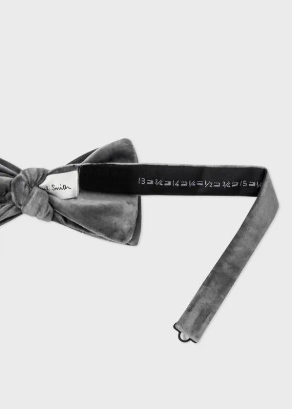 Paul Smith Ties Velvet SelfTie Bow Tie Grey 8211 Mens