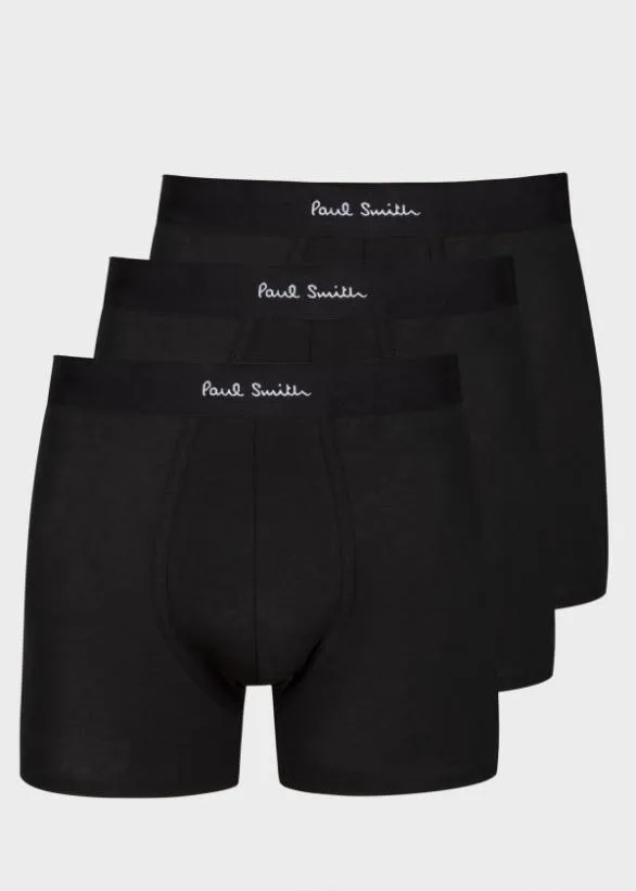 Paul Smith Underwear Long Boxer Briefs Three Pack Black 8211 Mens