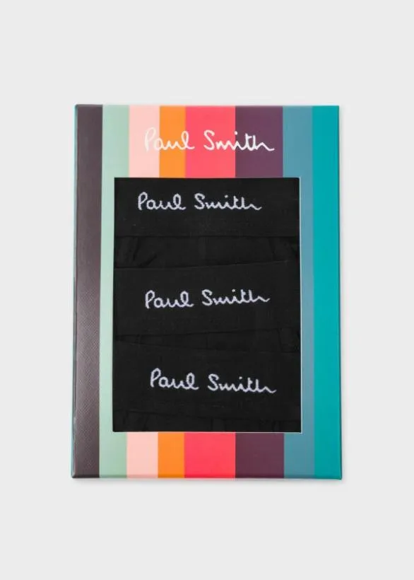 Paul Smith Underwear Long Boxer Briefs Three Pack Black 8211 Mens