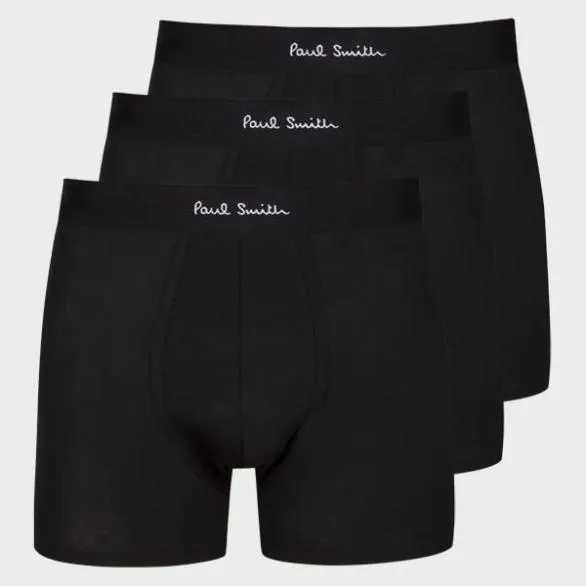 Paul Smith Underwear Long Boxer Briefs Three Pack Black 8211 Mens