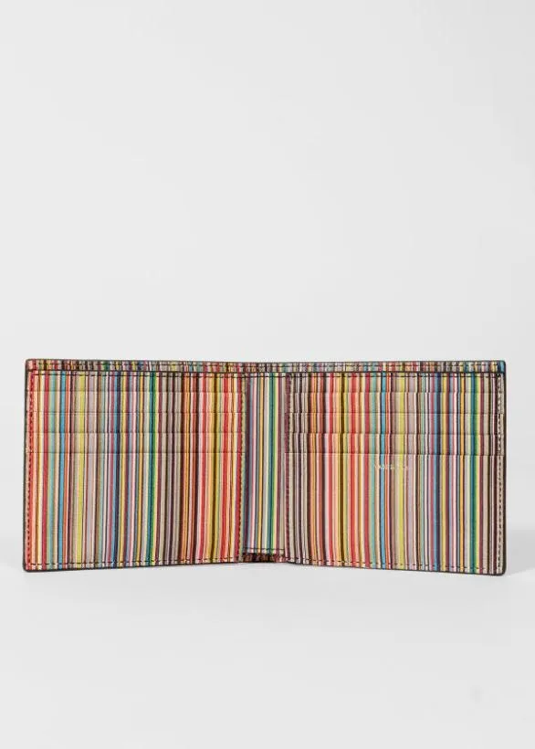 Paul Smith Wallets Leather 039Signature Stripe039 Interior Billfold Wallet Black 8211 Mens
