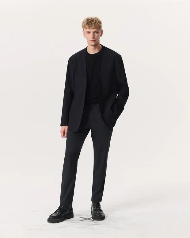 PolosBlazers rag and bone Men Collarless WoolBlend Ripstop Blazer Black