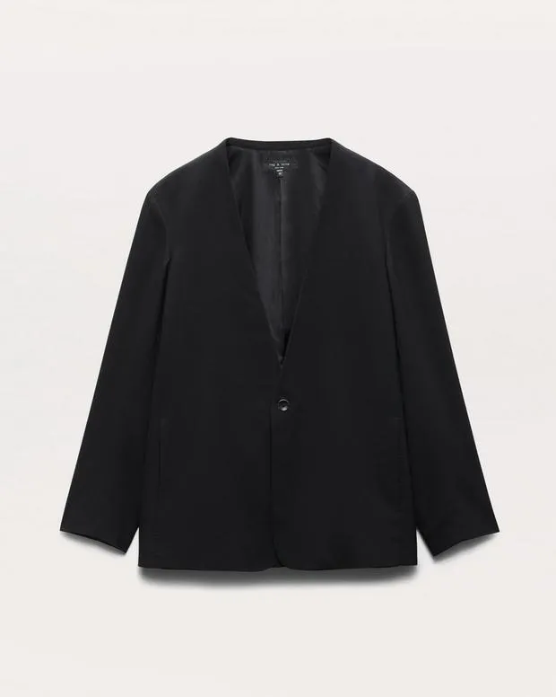 PolosBlazers rag and bone Men Collarless WoolBlend Ripstop Blazer Black
