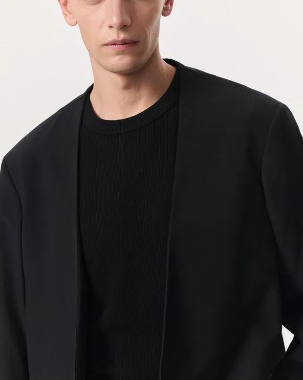 PolosBlazers rag and bone Men Collarless WoolBlend Ripstop Blazer Black