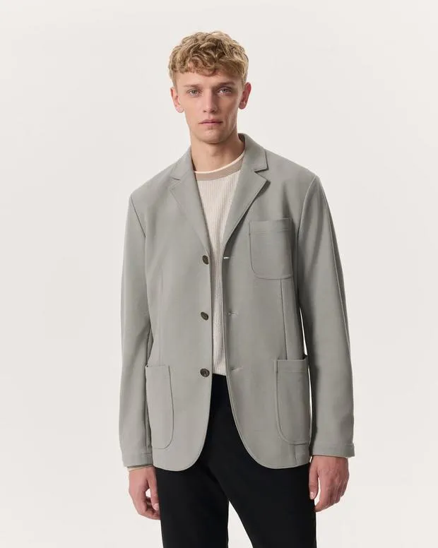 PolosSuiting Achilles Italian CottonBlend Knit Blazer Elephant GreyInk Blue 8211 rag and bone Men PolosSuiting Achilles Italian CottonBlend Knit Blazer Elephant GreyInk Blue 8211 rag and bone Men