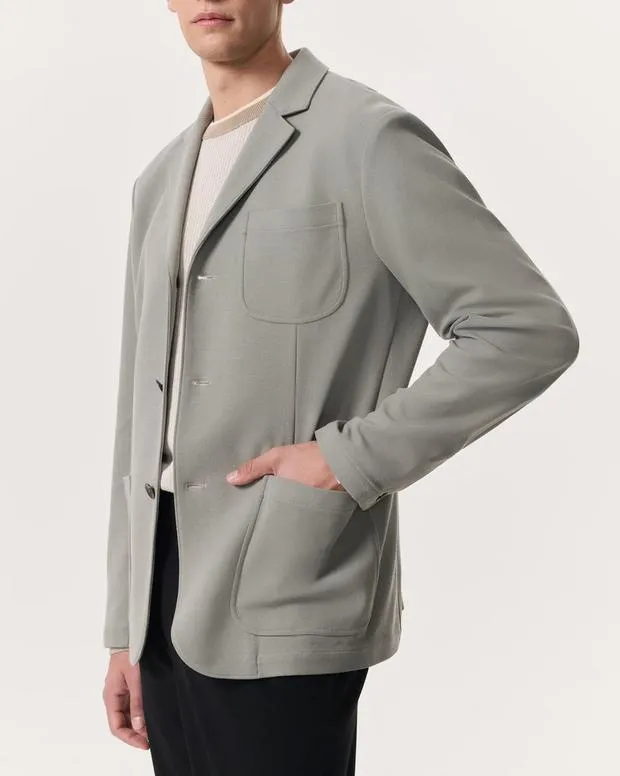 PolosSuiting Achilles Italian CottonBlend Knit Blazer Elephant GreyInk Blue 8211 rag and bone Men