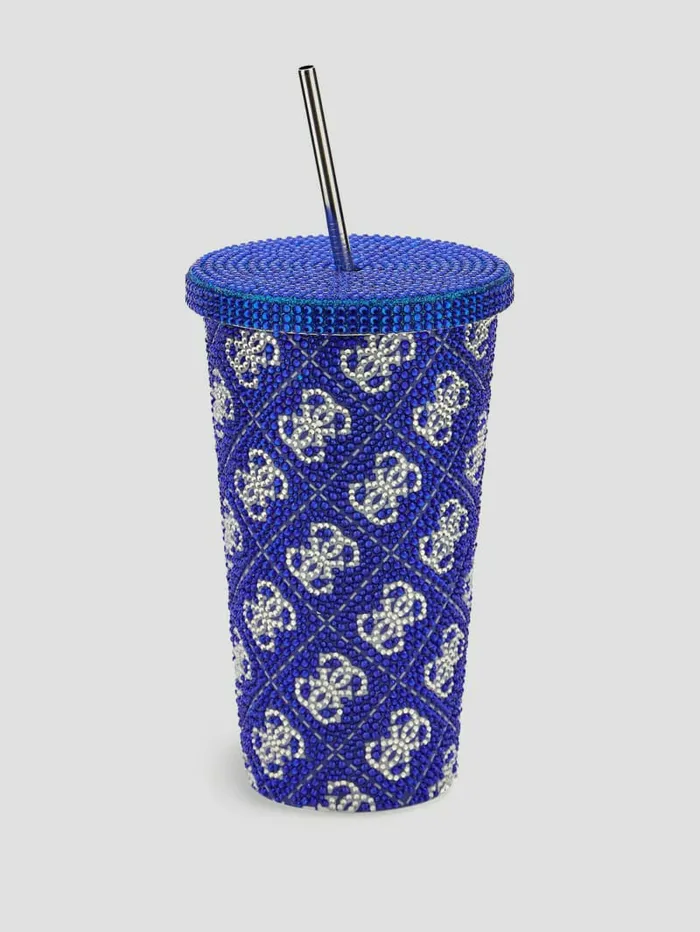 Quattro G Tumbler Cup Blue Silver Women Home GUESS