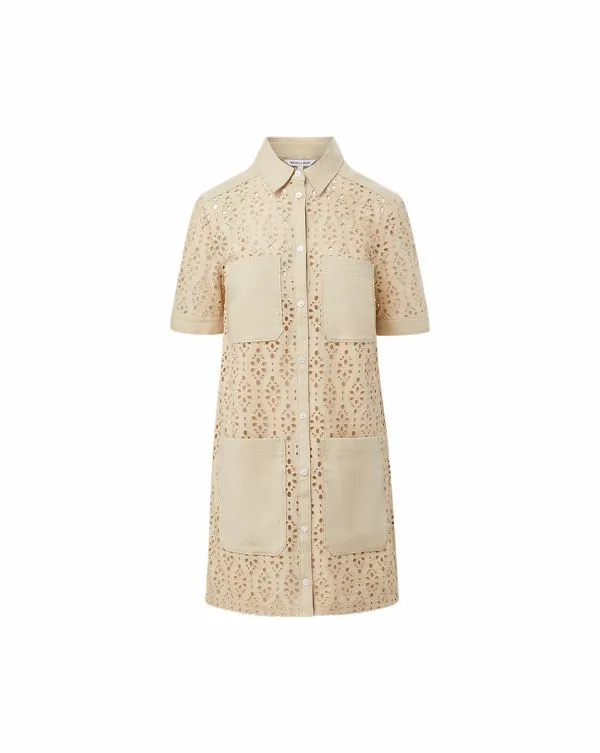 Rafaela Cotton Eyelet Shirtdress Stone Khaki Women Veronica Beard Dresses Rafaela Cotton Eyelet Shirtdress Stone Khaki Women Veronica Beard Dresses