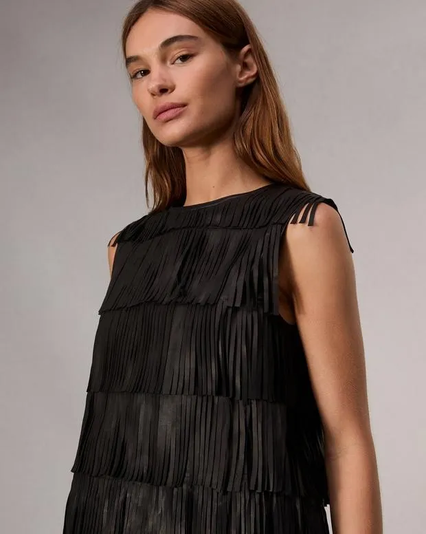 rag and bone Britney Leather Top Black Women Shirts and Tops