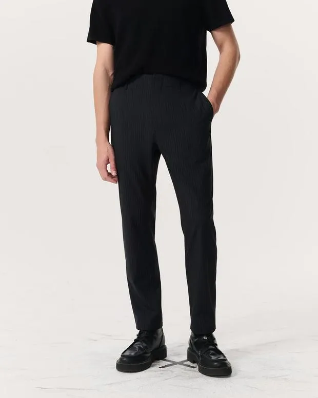 rag and bone Lennox Pinstripe Italian WoolBlend Trousers Black Men PantsBlazers