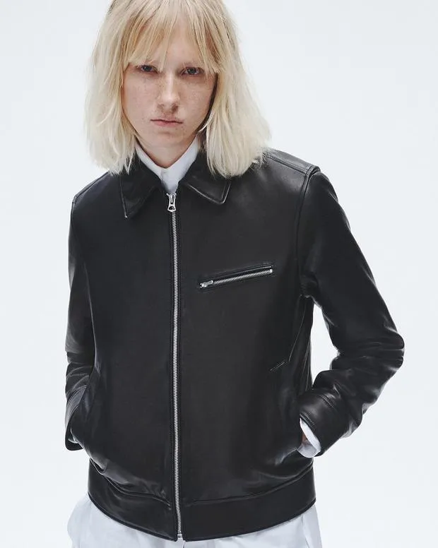 rag and bone Manon Leather Jacket Black Women Jackets and Coats