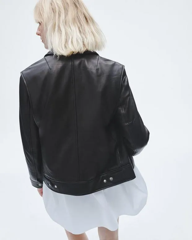rag and bone Manon Leather Jacket Black Women Jackets and Coats