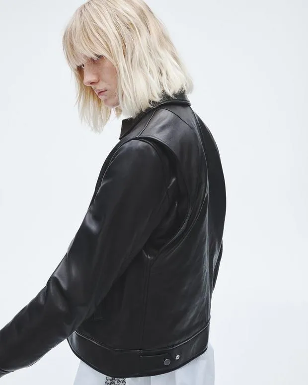 rag and bone Manon Leather Jacket Black Women Jackets and Coats