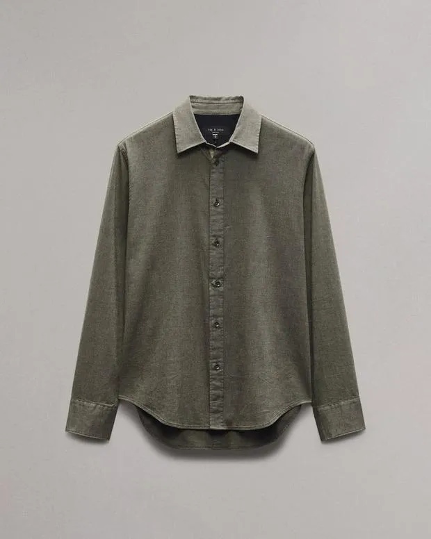 rag and bone Tomlin StretchCotton Dobby Shirt ArmyDark GreyHeron BluePearl GreyWhite Men Shirts