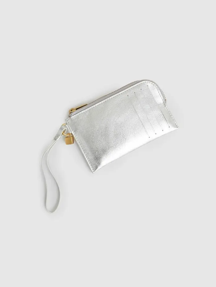 REISS Bags and Purses Women Leather Coin Purse Silver