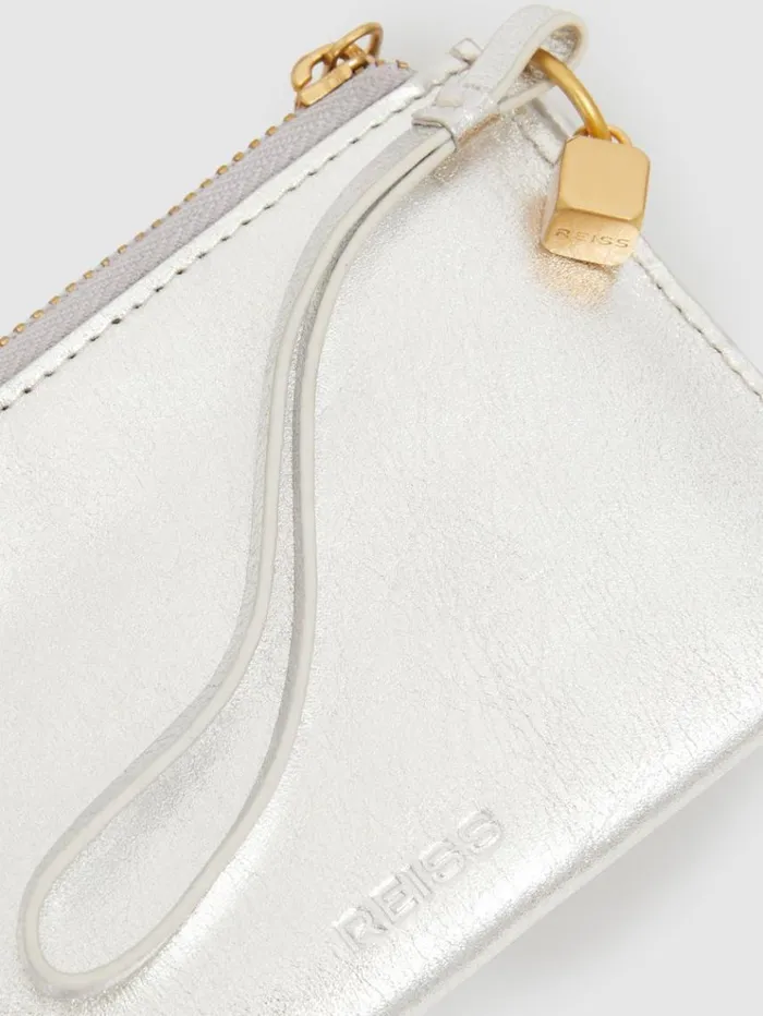 REISS Bags and Purses Women Leather Coin Purse Silver