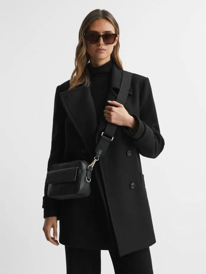 REISS Bags and Purses Women Leather Crossbody Bag Black