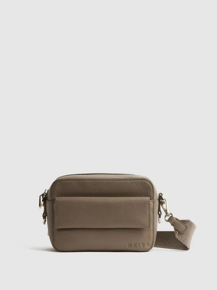 REISS Bags and Purses Women Leather Crossbody Bag Taupe
