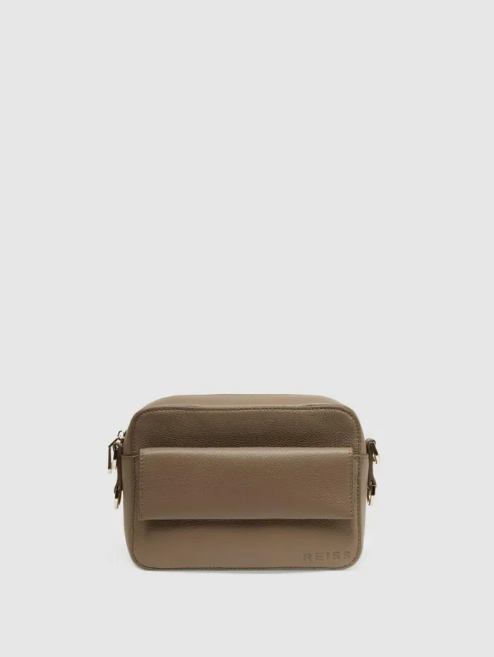 REISS Bags and Purses Women Leather Crossbody Bag Taupe