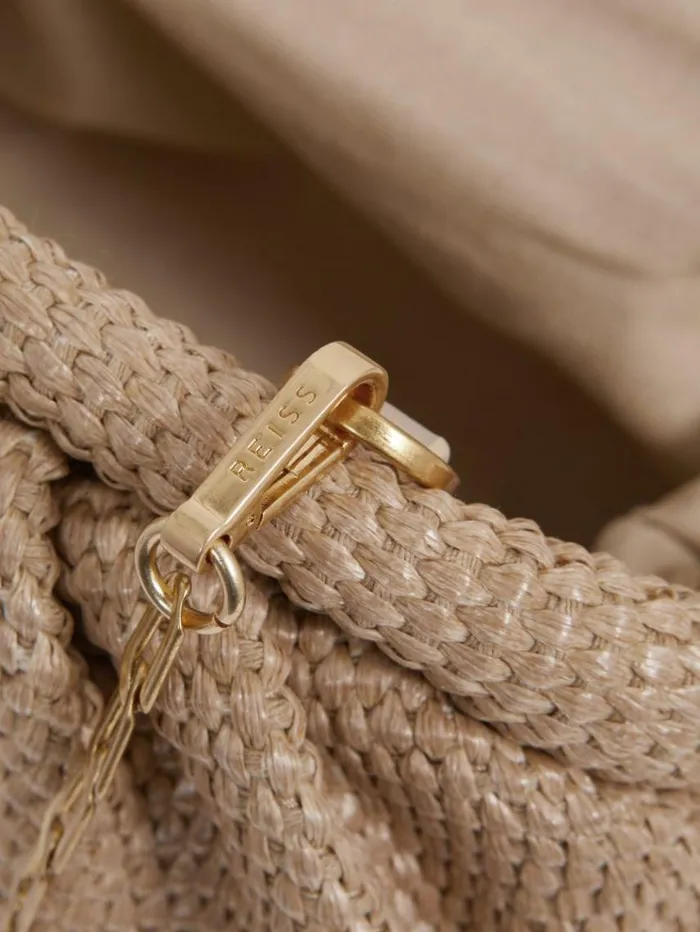 REISS Bags and Purses Women Raffia Clutch Bag Natural