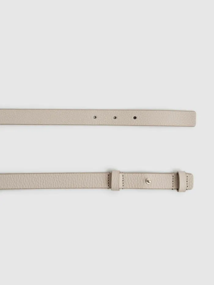 REISS Belts Women Leather Square Hinge Belt Stone