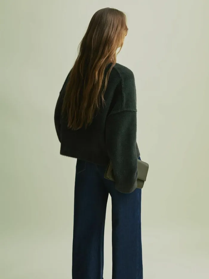 REISS Blazers and Jackets Women Florere Fluffy Cropped Jacket Green