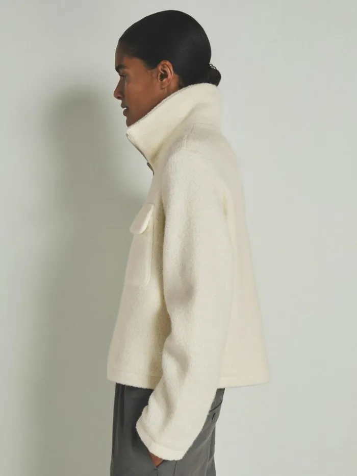 REISS Blazers and Jackets Women Reiss Les 100 Ciels WoolChenille Jacket Cream