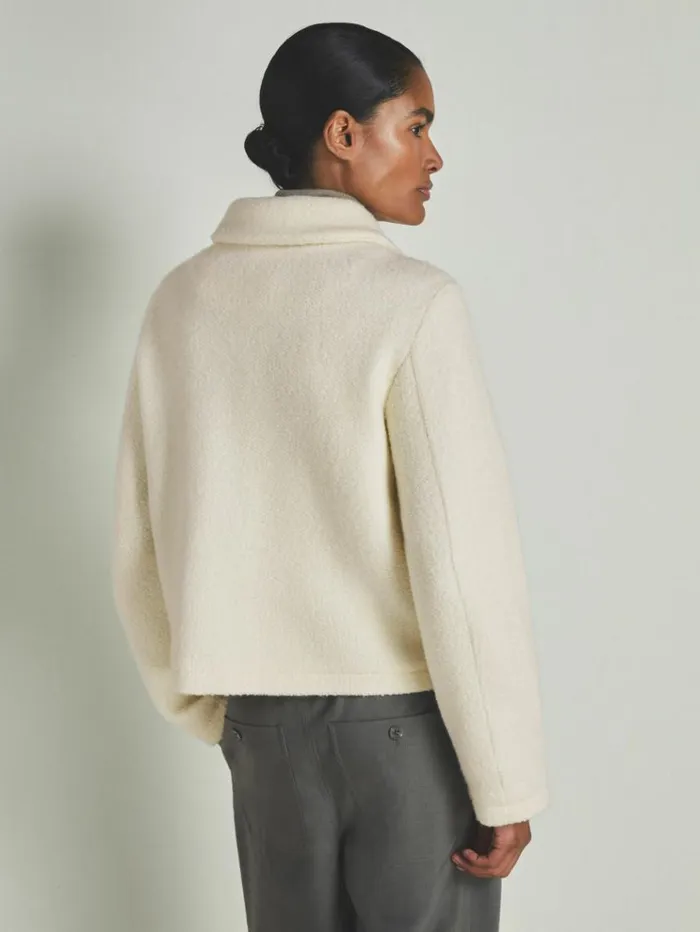 REISS Blazers and Jackets Women Reiss Les 100 Ciels WoolChenille Jacket Cream